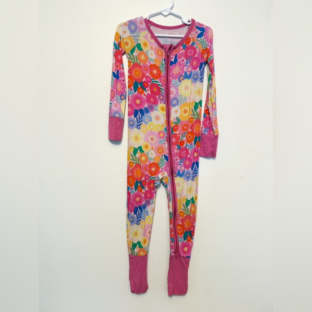 Little Sleepies Sweet Pea Pink Floral Kids Zippy PJs